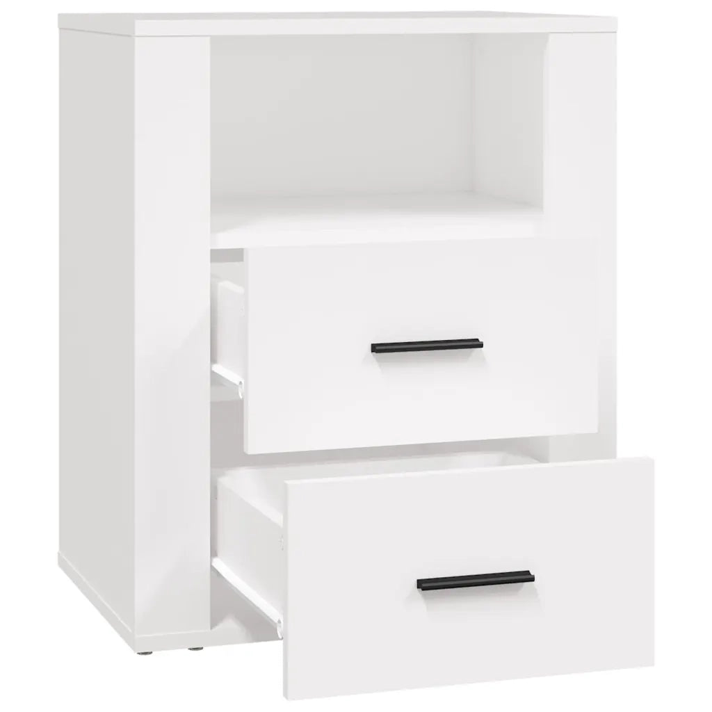 Comodino | Armadio da Notte | Mobiletto da notte Bianco 50x36x60 cm in Legno Ingegnerizzato