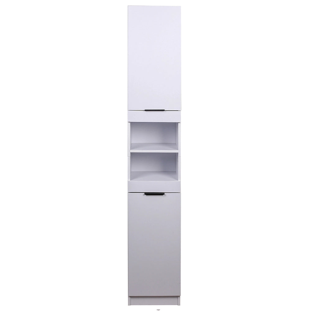 Mobile a Colonna Armadietto Salvaspazio da Bagno 4 Ripiani Interni 2 Ante H188cm