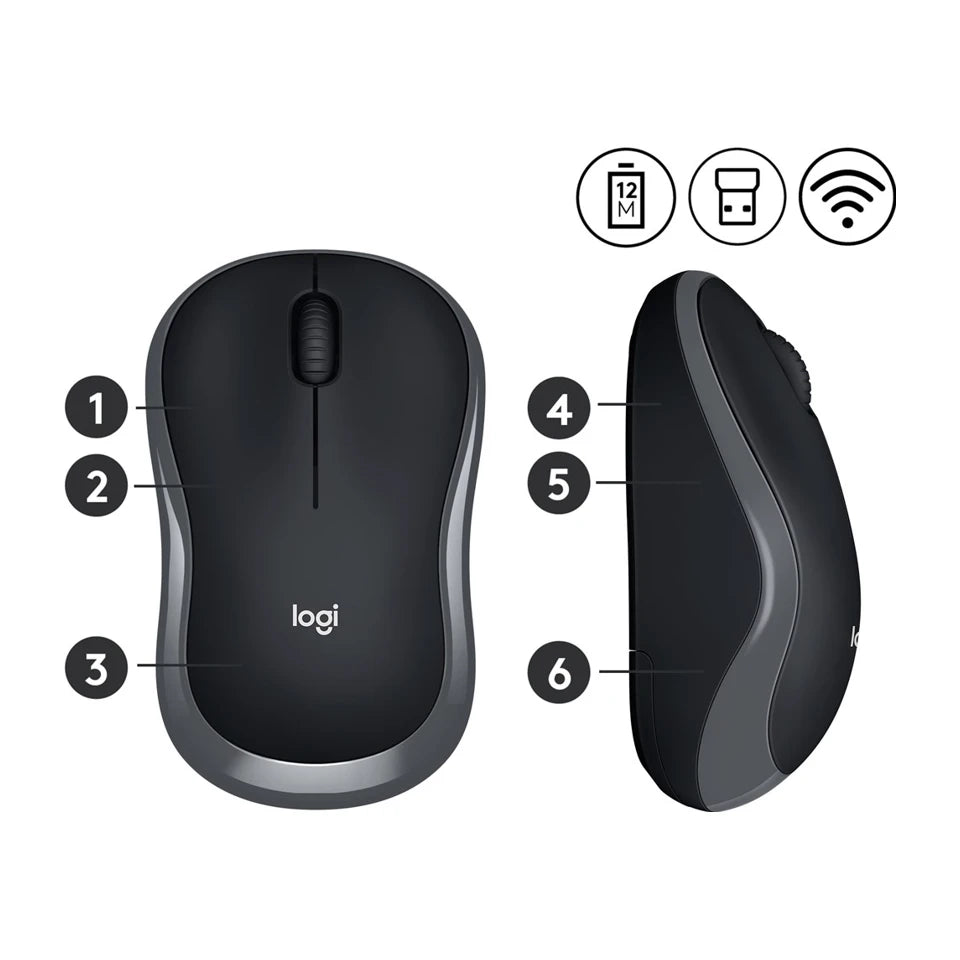 Mouse ottico wireless Logitech M185 RF.