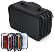 Etui grande con 72 tasche per studenti, lavoro, ufficio, pen holder, articoli scolastici (nero)