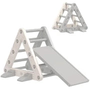 Struttura per Arrampicata per Bambini di 18-48 Mesi con Scivolo e Rampa 130x80x69 cm Grigio e Bianco