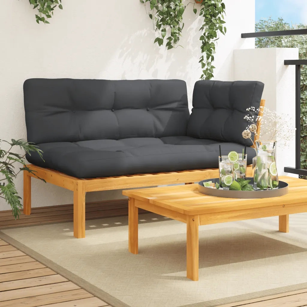 Divano Angolare su Pallet Giardino con Cuscini Massello Acacia 3324781