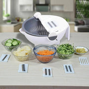 Trade Shop - Affettatrice Manuale Taglia Verdure Affetta Cestello Cucina Grattugia 6 In 1 -