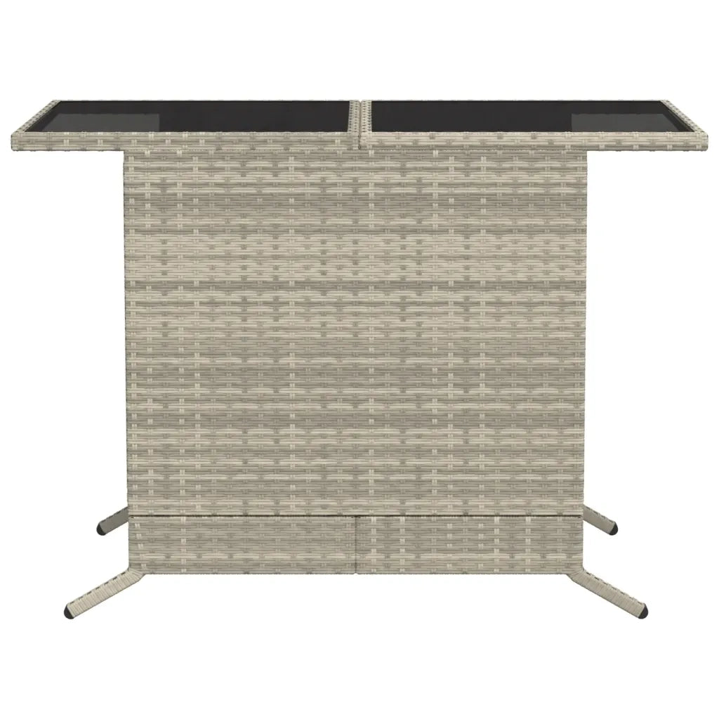 Set da BistrÃ² 3 pz con Cuscini Grigio Chiaro in Polyrattan