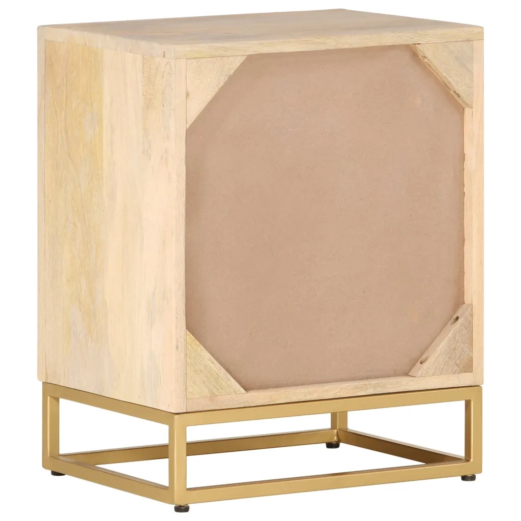 Comodino 40x30x50 cm in Legno Massello di Mango e Ferro 372009