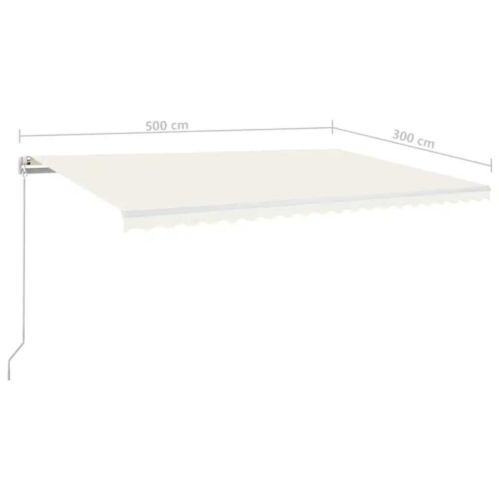 Tenda da Sole Retrattile Manuale con LED 500x300 cm Crema cod mxl 54812