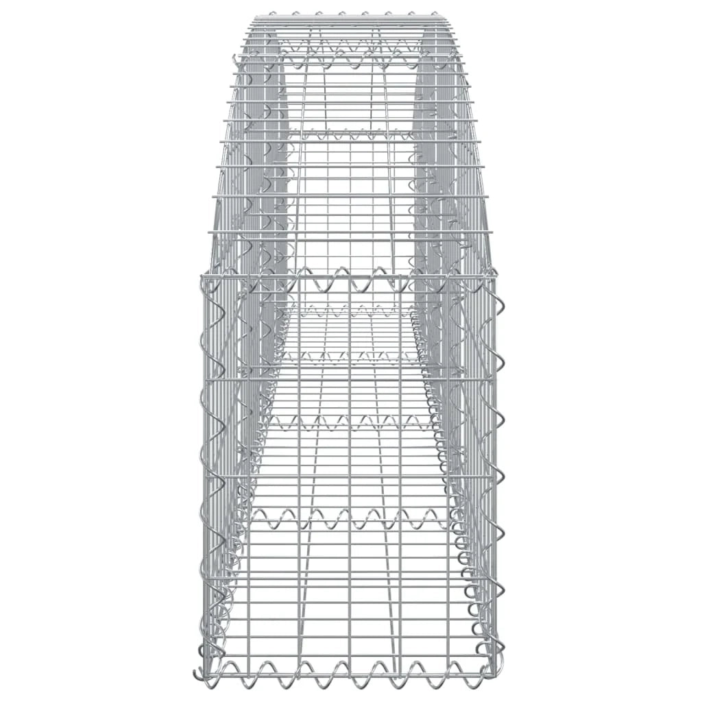 Cesto gabbione recinzione a gabbia muro di contenimento ad arco 200 x 30 x 40/60 cm ferro zincato argento 02_0040011
