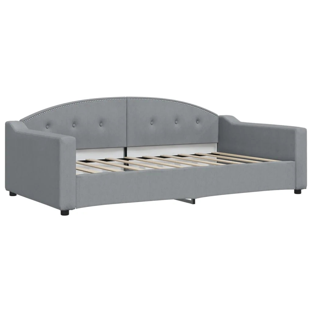 Divano Letto con Letto Estraibile Grigio Chiaro 100x190 Tessuto 3197607