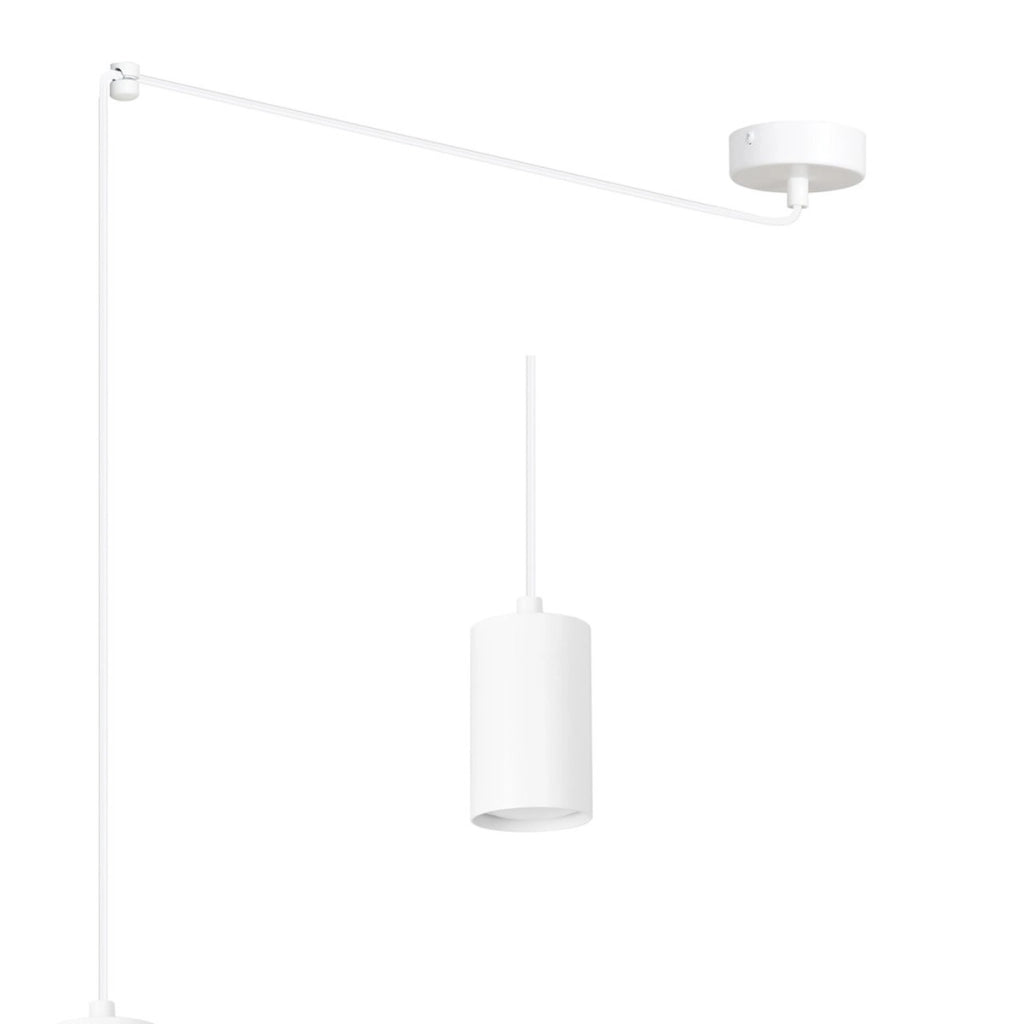 Lampada a sospensione TRAKER in acciaio bianco opaco