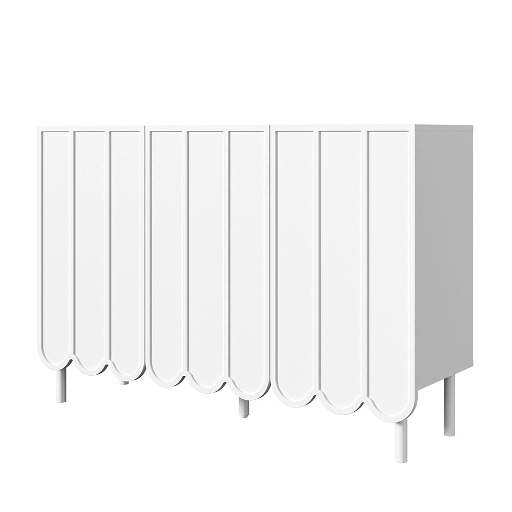 Buffet - Xylo - 120x35x80cm bianco porte ondulate