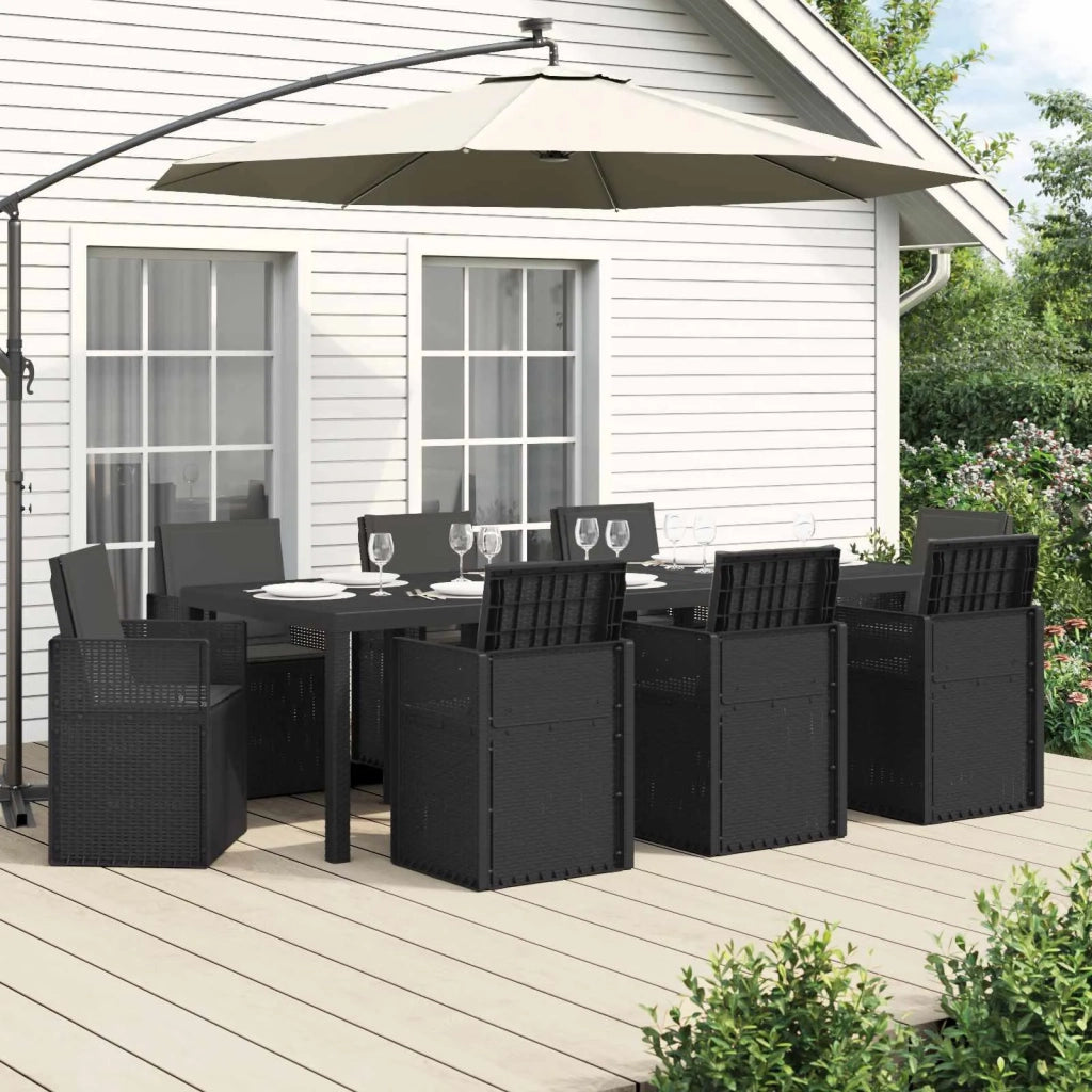 Set da Pranzo per Giardino con cuscino 9 pcs Antracite PP 3430088
