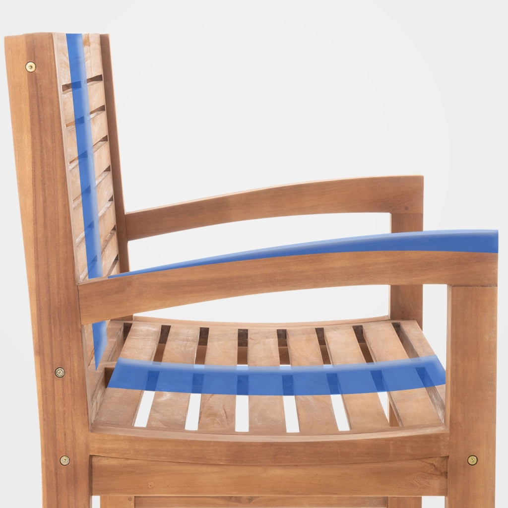 Teakbank Halden 120 cm mit Abdeckhaube