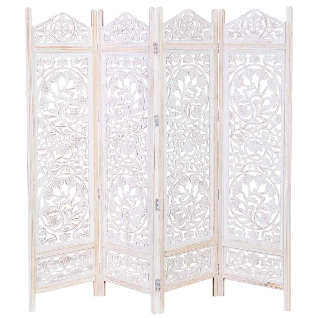 Paravento in legno intagliato a mano 50(x4) x 3 x 183h cm