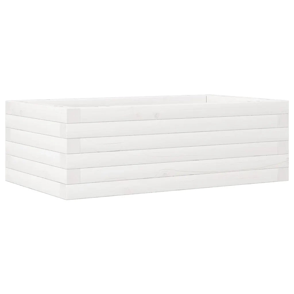 Fioriera da Giardino Bianca 70x40x23 cm Legno Massello di Pino