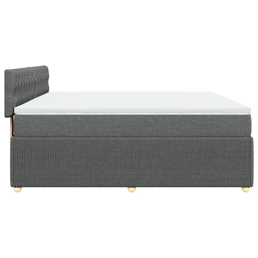 vidaXL Giroletto a Molle con Materasso Grigio Scuro 200x200 cm Tessuto