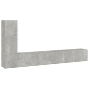 Set di mobili da 3 pezzi tra cui armadio credenza mobile TV televisore per soggiorno camera da letto salotto legno ingegnerizzato grigio 02_0024501