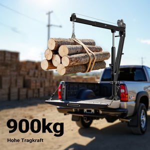 Gruetta per pick up idraulica con verricello max 900 kg 1800 mm girevole a 360° Mini gru di sollevamento