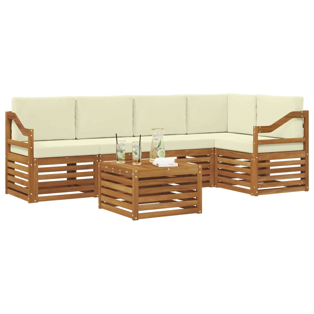 Set divano sezionale con cuscino 6 pcs Naturale e Crema 3374865