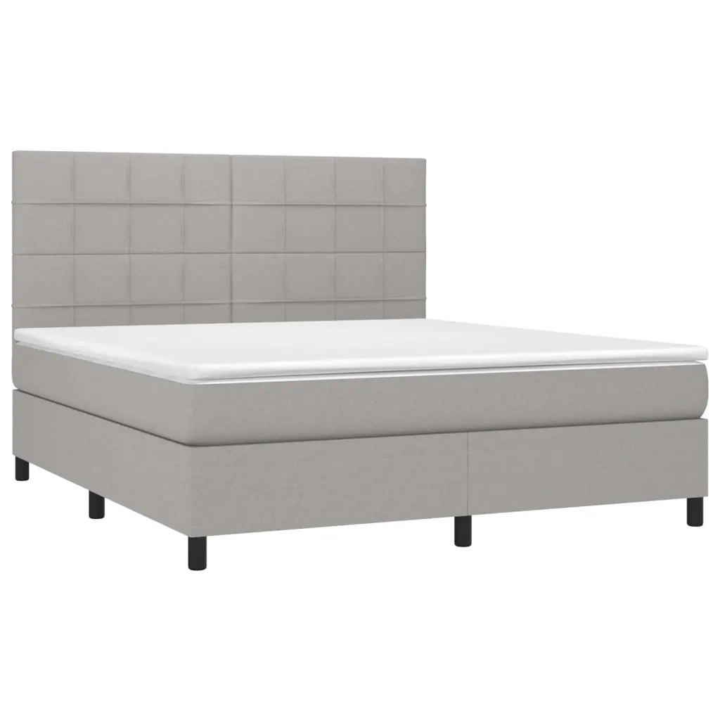 Giroletto a Molle con Materasso Grigio Chiaro180x200 cm Tessutocod mxl 99714