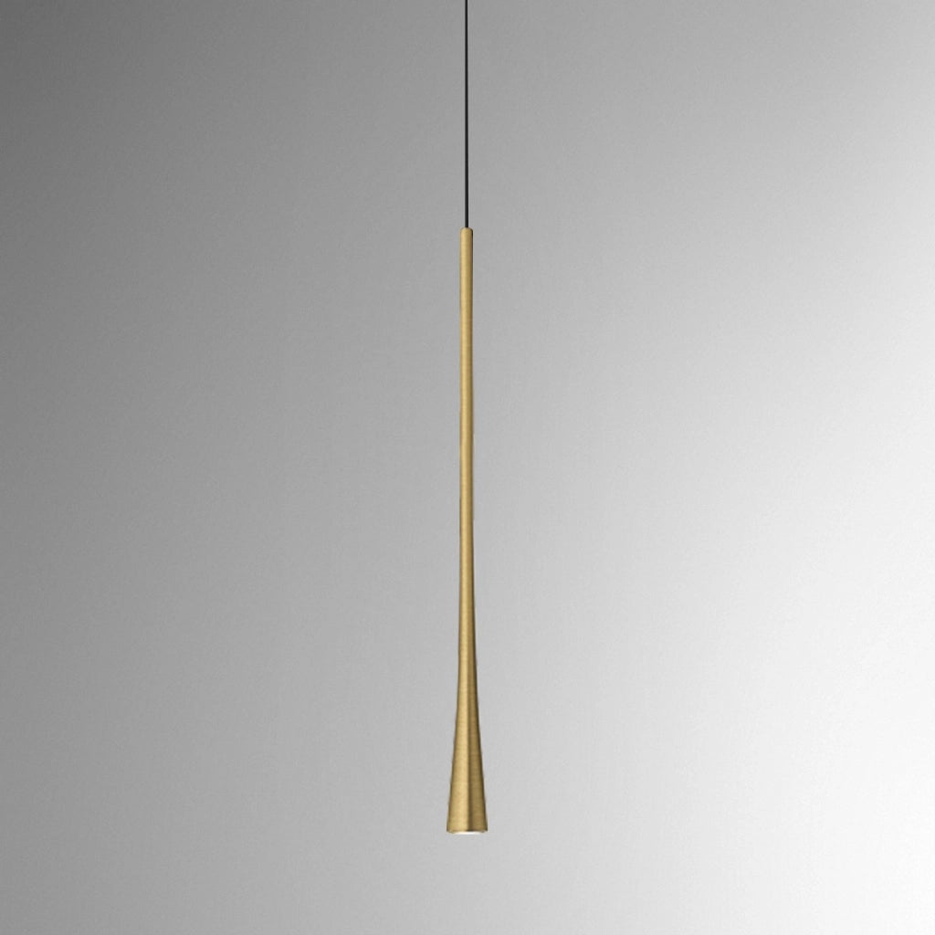 Dafne S/G Lampada a Sospensione Singola LED 7W 3000K CRI>90 in Alluminio - Oro con Rosone Nero - Gealuce