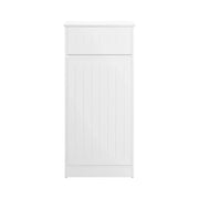 Mobile Lavanderia Con Cesto Portabiancheria Apribile, Cesto Portabiancheria Con Un Cassetto, Mobiletto Bagno Bianco 40x39x86cm BZR110-W SoBuy