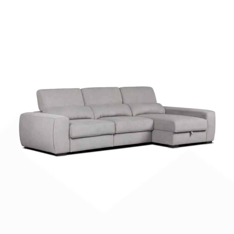 Divano Duke grigio penisola reversibile e funzione letto EFFEZ