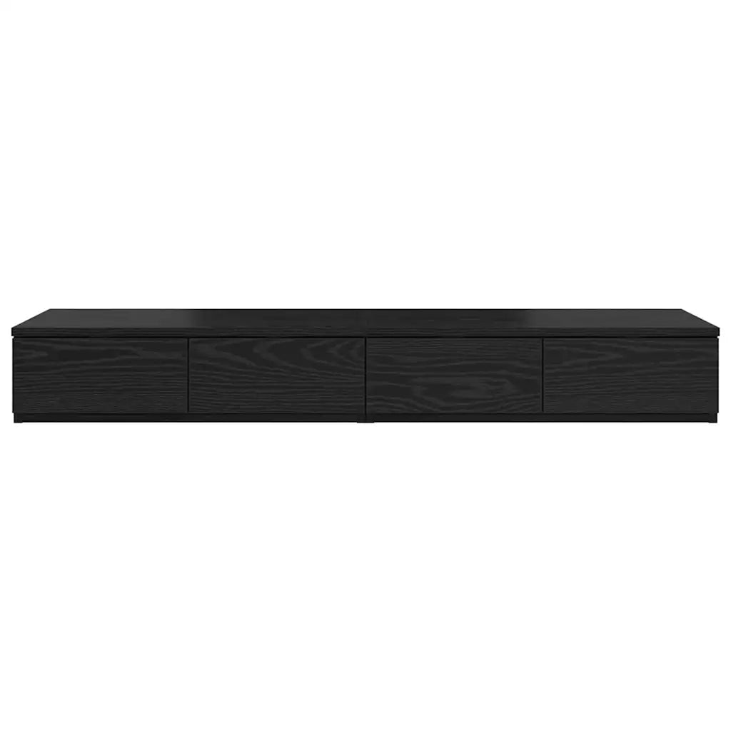 Cassetti per letto | Comodino | Armadio da Notte | Mobiletto da notte Rovere Nero 120 x 36,5 x 16,5 cm