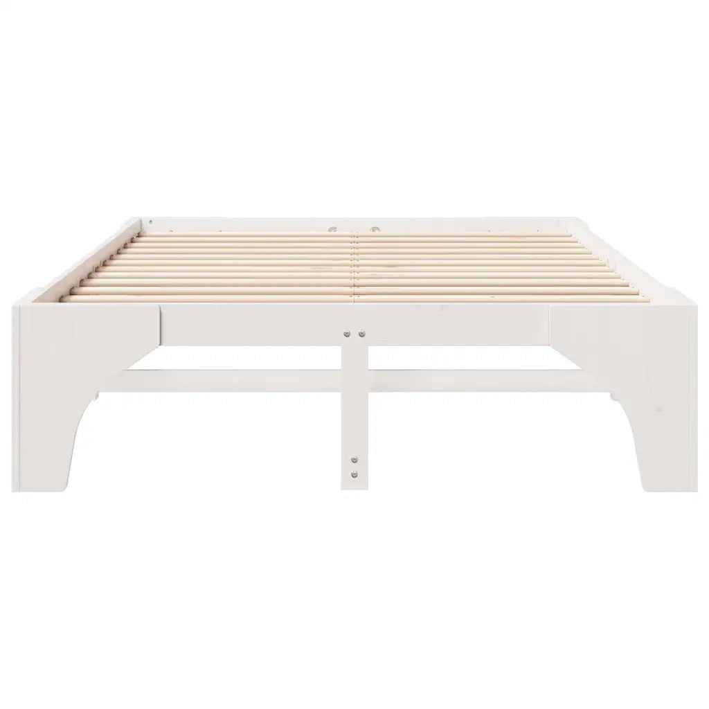 Struttura del letto Bianco 160 x 200 cm Pino massello 872981