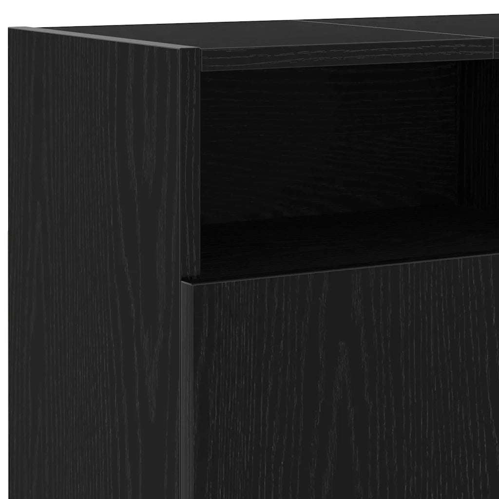 Mobile Porta TV con LED Rovere Nero 120x30x50 cm Multistrato 862035