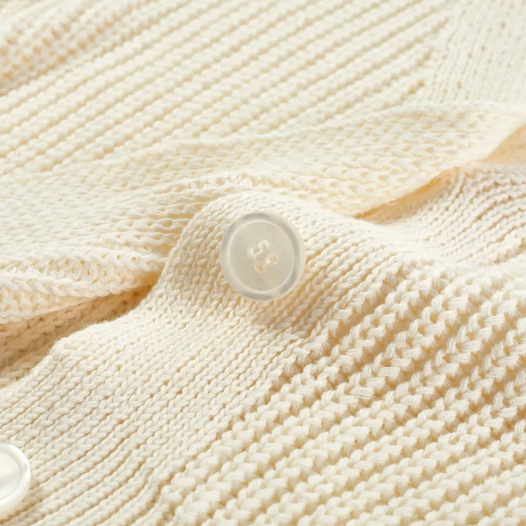 Cardigan da Bambina Lavorato a Maglia Bianco Neve 116 14587