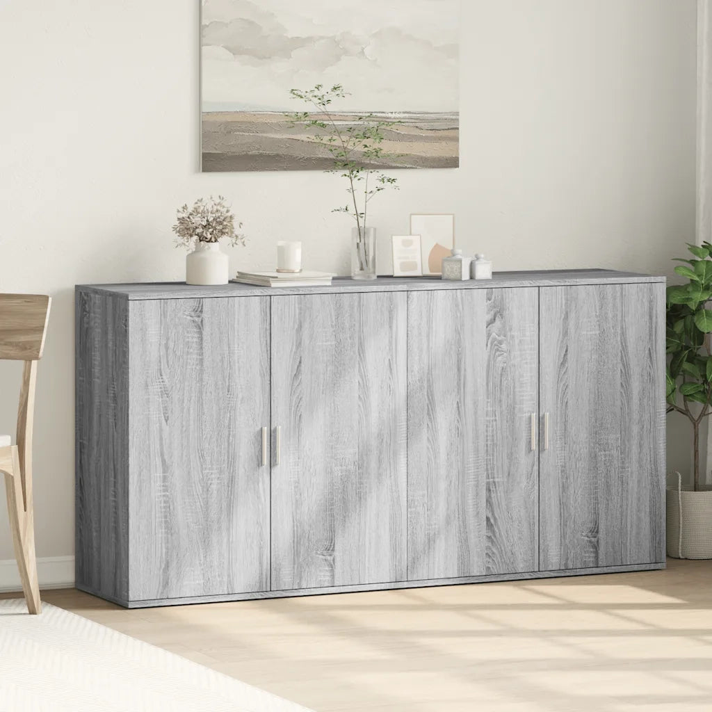 Credenze 2 pz | Madia | Buffet da pranzo | Armadio da pranzo Grigio Sonoma 79x38x80 cm in Legno Multistrato