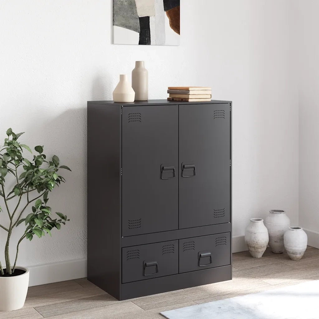 Credenza Nera 67x39x95 cm in Acciaio 841805