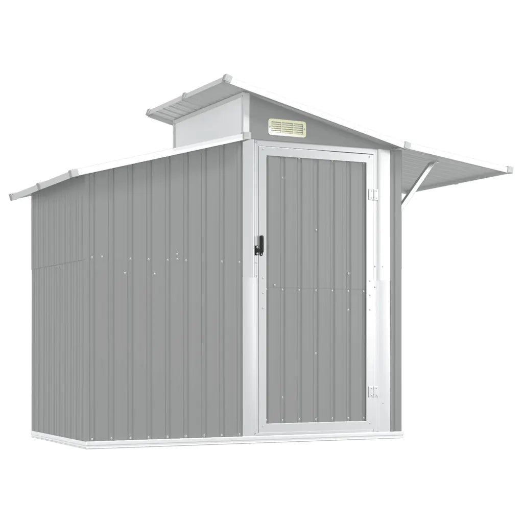 Capanno da Giardino Grigio 270x130x208,5 cm Acciaio Zincato 316243