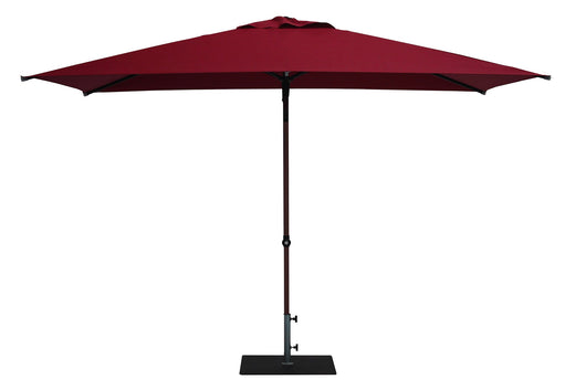 Ombrellone da Giardino 3x2 m Palo Ø38 mm in Alluminio Effetto Legno Tessuto Olefin Trend Wood Bordeaux