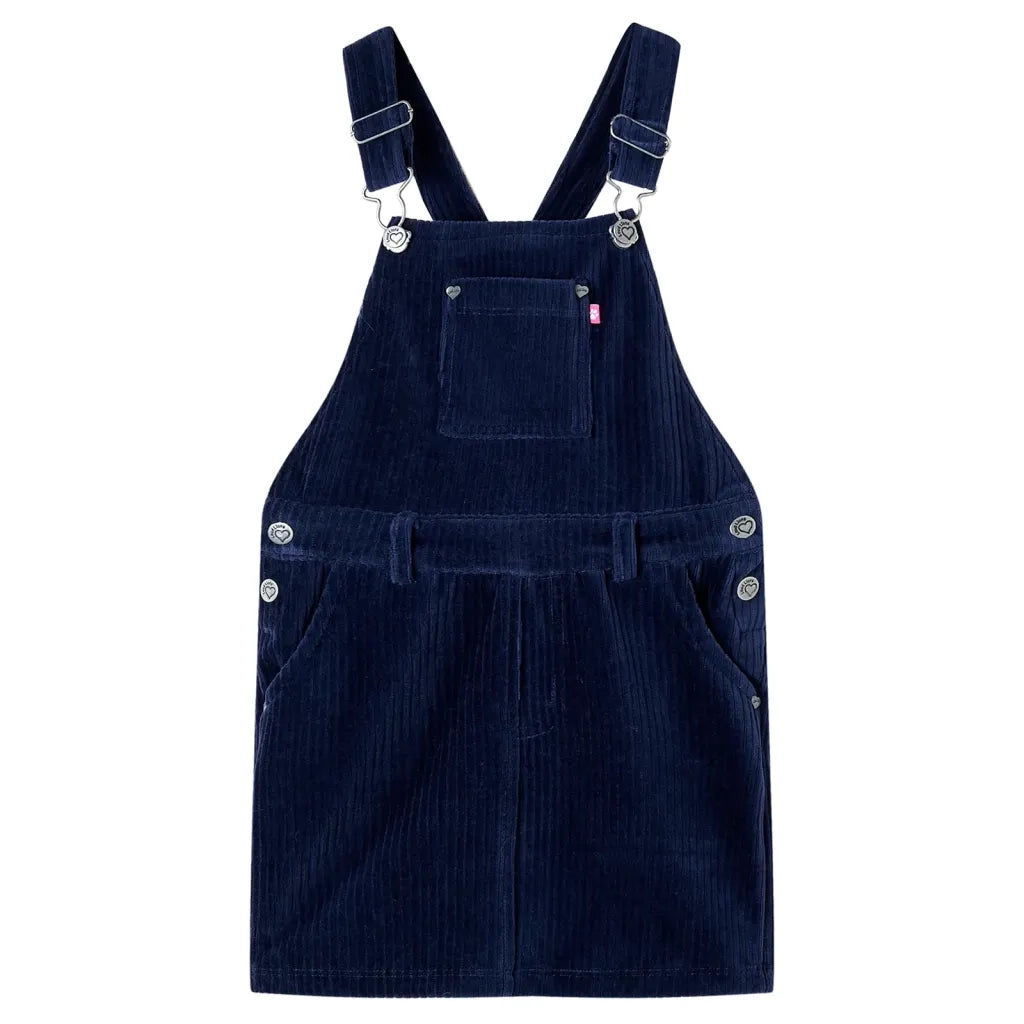 Abito Scamiciato da Bambina Velluto a Coste Blu Marino 116cod mxl 132723