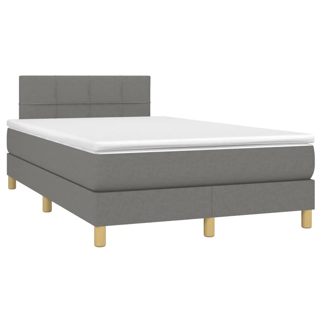 Giroletto a Molle con Materasso Grigio Scuro 120x190cm Tessuto