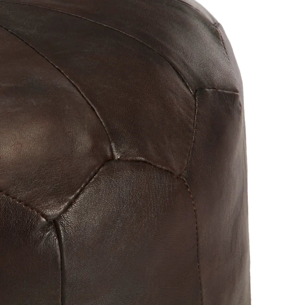 Pouf Marrone Scuro 40x35 cm in Vera Pelle di Capra 248130