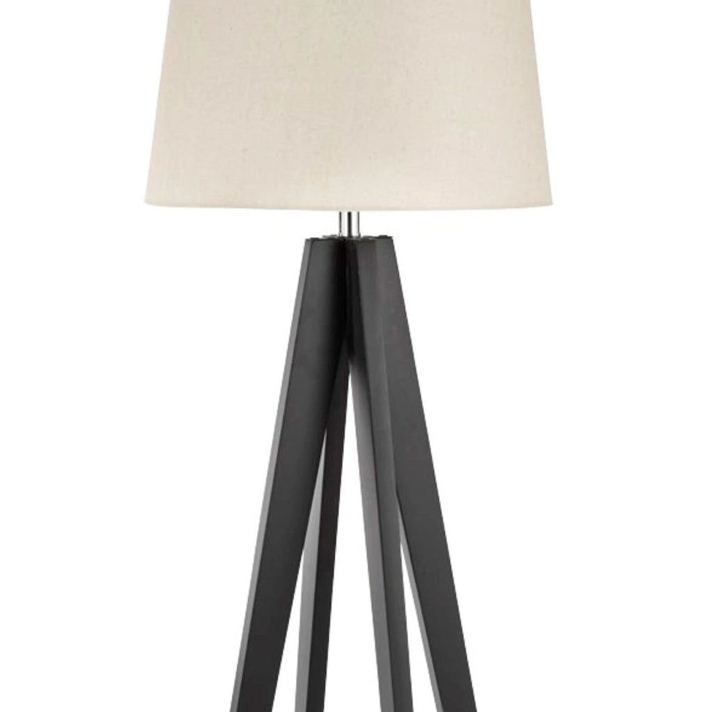 Piantana Contemporaneo Easel Legno Marrone Tessuto 1 Luce E27