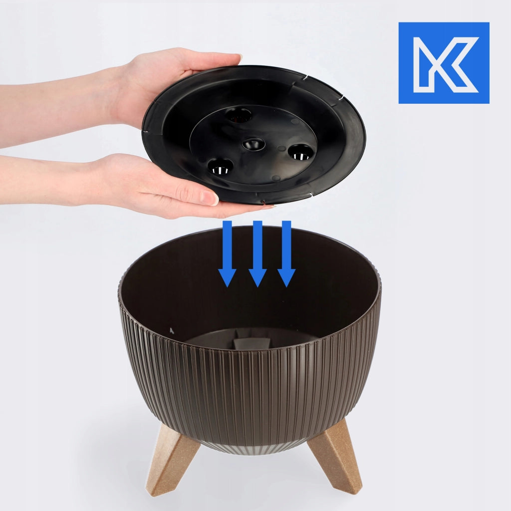 Vaso da giardino KADAX con gambe per fiori, grande ciotola rotonda da 24 cm