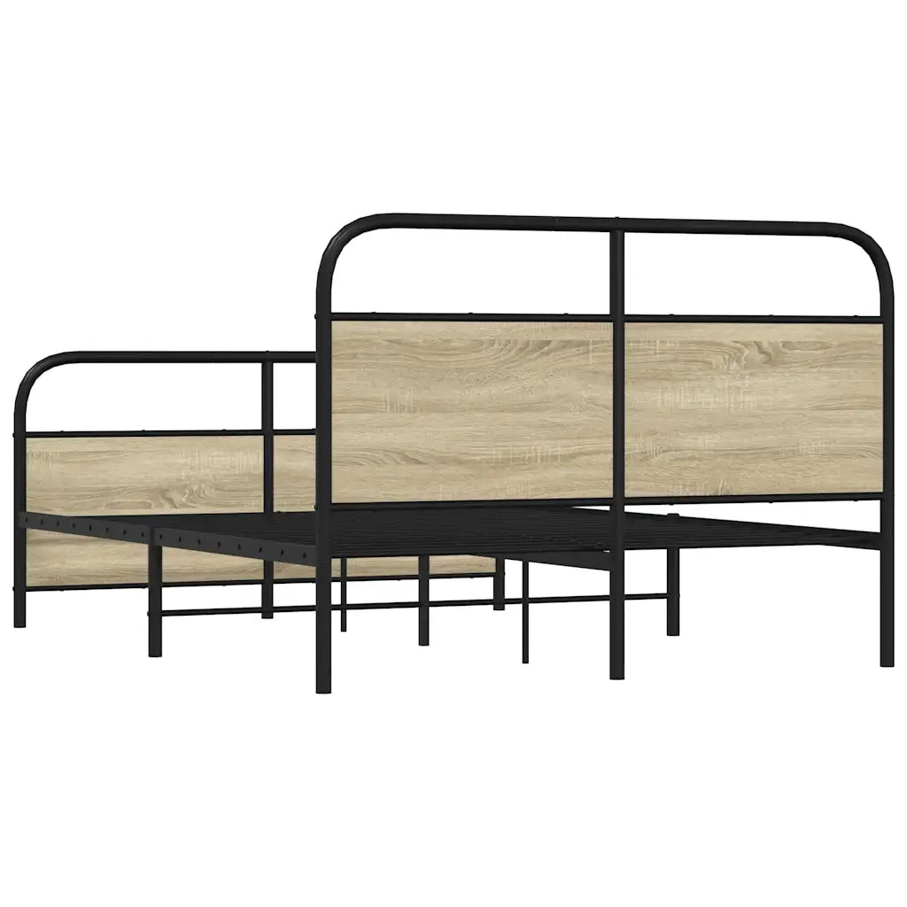 Giroletto senza Materaso in Metallo Rovere Sonoma 137x190 cm 3318647