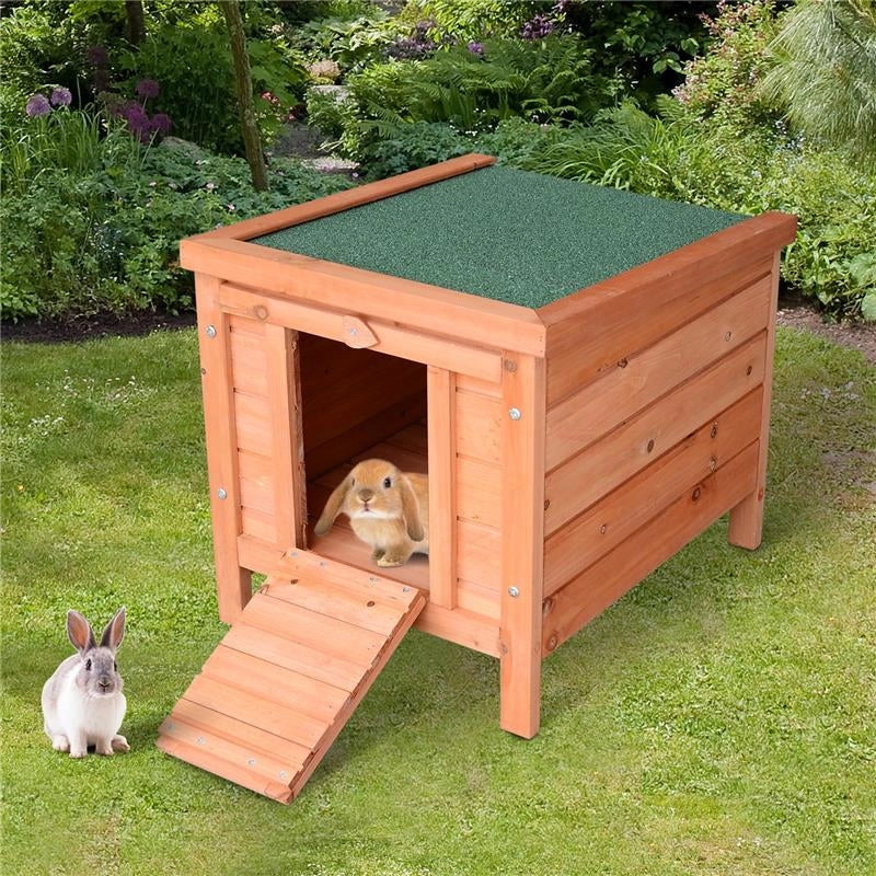 CONIGLIERA GABBIA PER PICCOLI ANIMALI CON TETTO APRIBILE IN LEGNO 51X42X43 CM