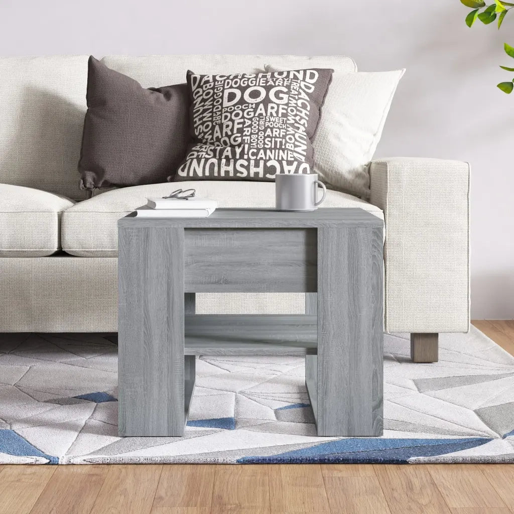 Tavolino Salotto Grigio Sonoma 55,5x55x45 cm Legno Multistrato cod mxl 14868