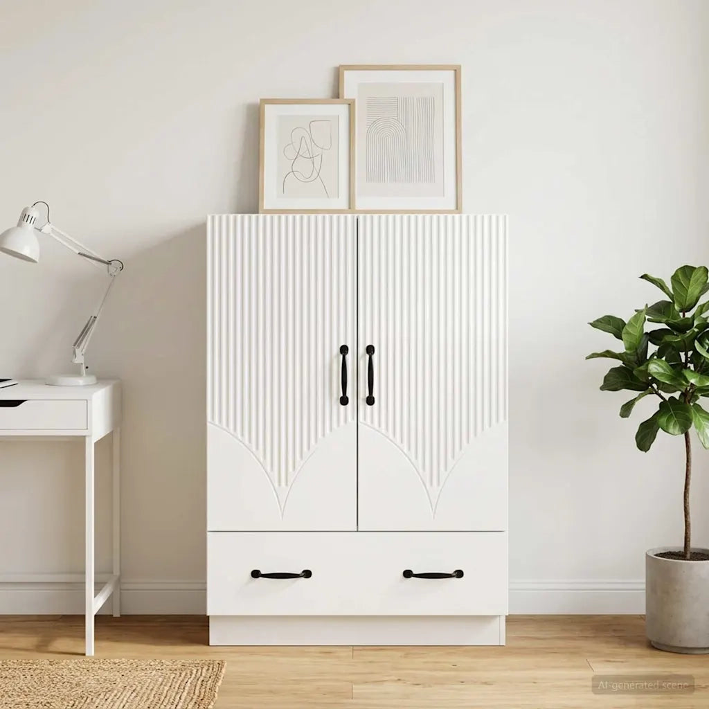 Credenza Bianco Lucido 66 x 34,5 x 92 cm Legno ingegnerizzato 895359