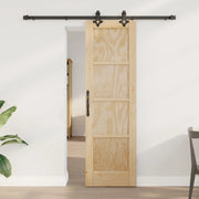 Porta scorrevole Naturale e Nero 61 x 198,5 cm