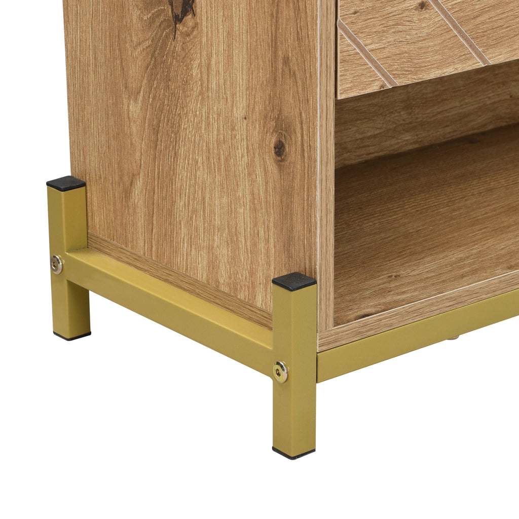 Scarpiera a Ribalta con 4 Ante e Piedini in Metallo; Stile Moderno; Ingresso; in MDF; Effetto Legno; 108;5×24×100 cm