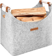 Mandino extra spesso, con impugnatura rinforzata e rivestimento in velluto, ripiegabile, per bagagli, legna, giornali o carbone (grigio chiaro)
