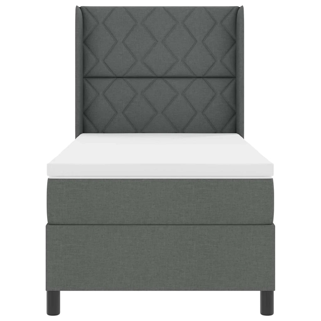Letto a molle con cuscino Grigio scuro 200 x 90 cm Tessuto 3341687