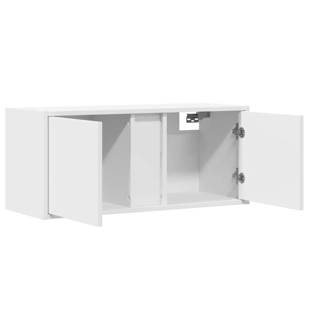 Mobile TV a Parete con Luci LED Bianco 80x31x35 cm