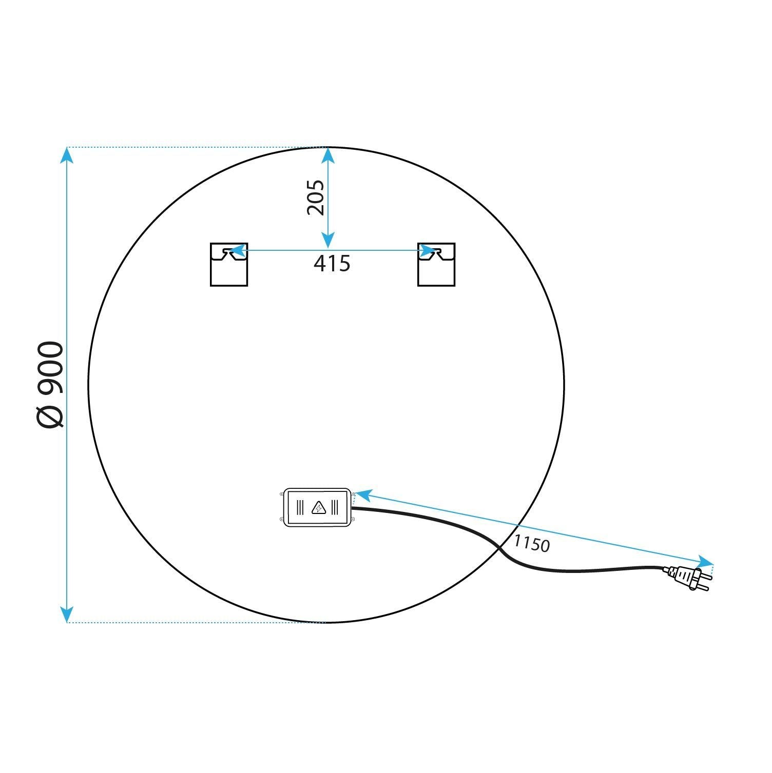 Specchio Led 100cm Mmj Brush Gold