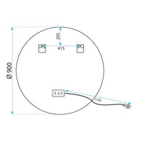 Specchio Led 100cm Mmj Brush Gold